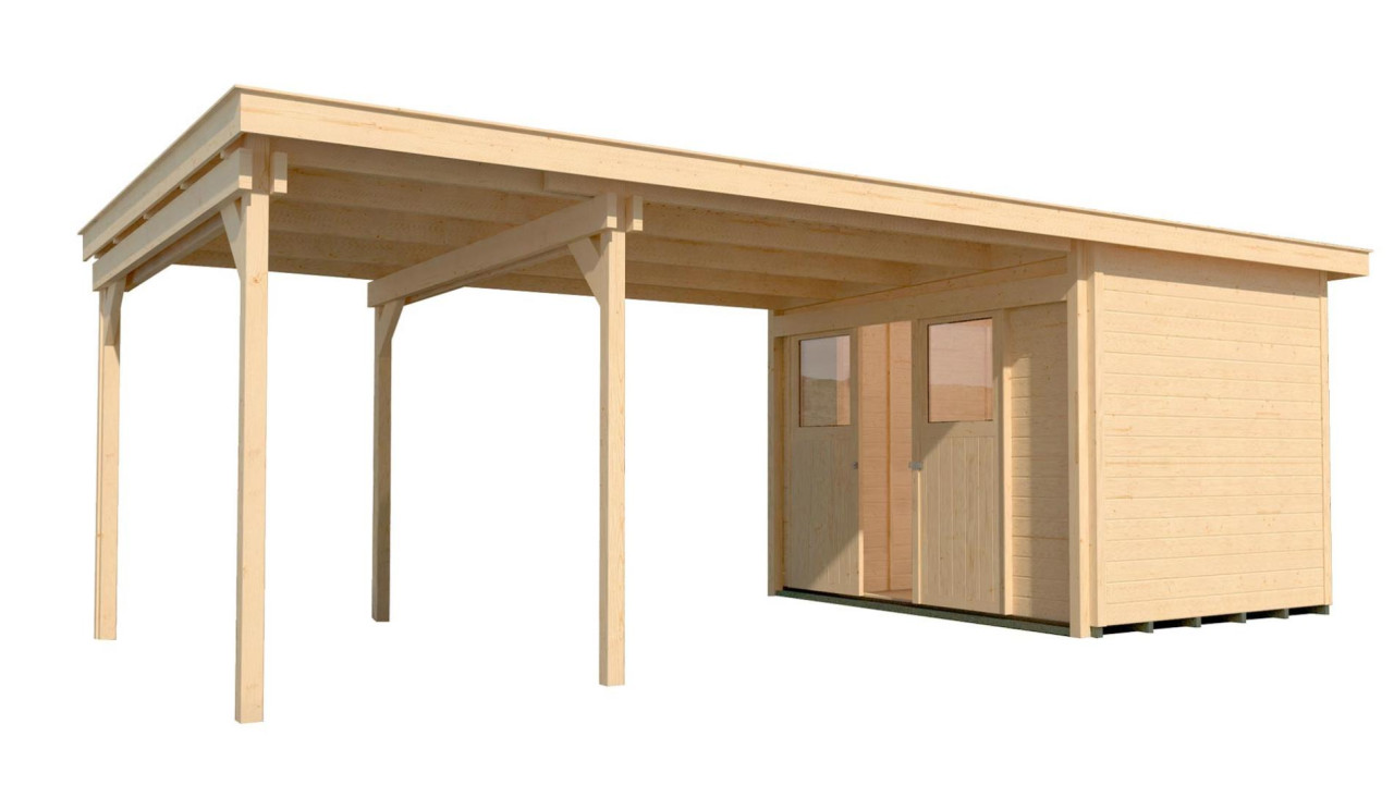 Weka Lounge-Haus 744 x 295 cm natur mit Fußboden von WEKA