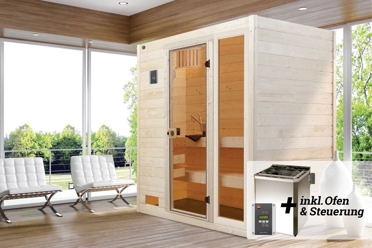 Weka Massivholz-Sauna Valida Gr. 2 Sparset 7,5 kW BioS von WEKA
