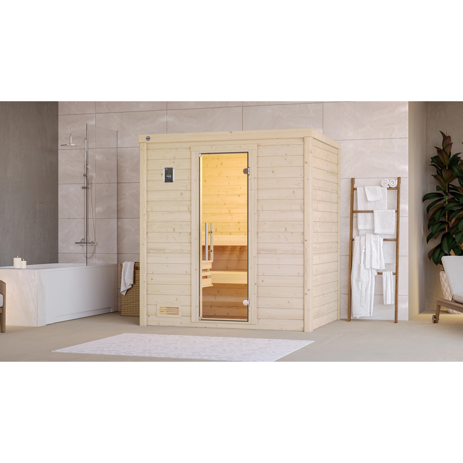 Weka Massivholzsauna Bergen 1 o. Ofen Glastür Weka Massivholzsauna Bergen 1 o. Ofen Glastür von WEKA