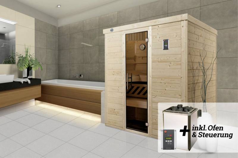 Weka Premium Massivholz-Elementsauna Kemi Gr. 4 Sparset 7,5 kW von WEKA