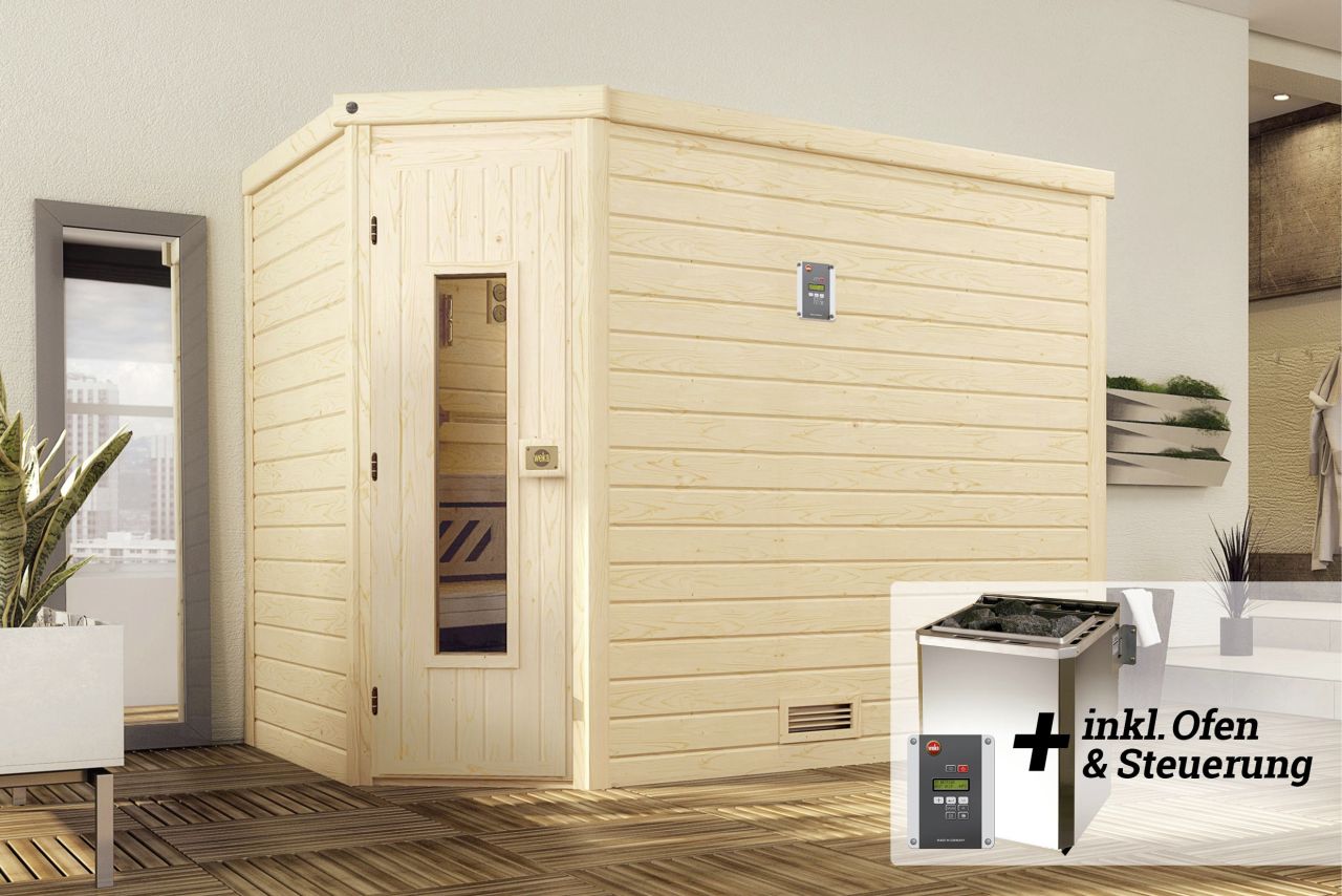 Weka Premium Massivholz-Sauna Turku Gr. 3 Sparset 7,5 kW BioS von WEKA