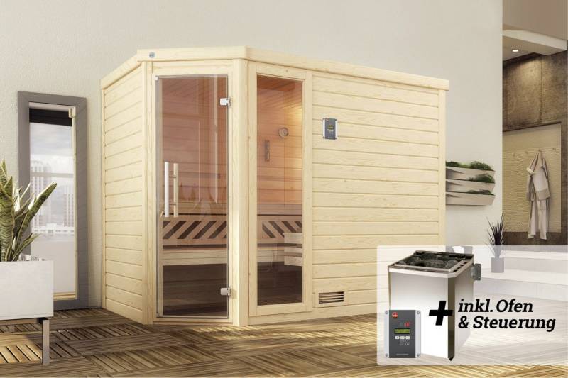 Weka Premium Massivholz-Sauna Turku Gr. 3 Sparset 7,5 kW BioS von WEKA
