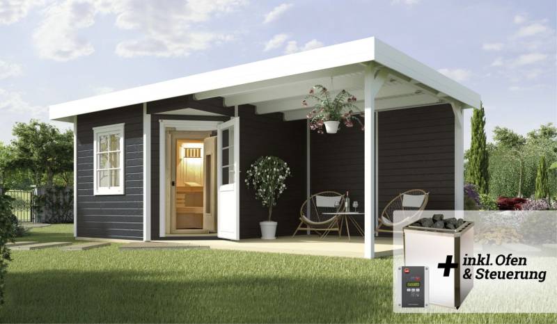 Weka Saunahaus SALO Gr. 2 Sparset 7,5 kw BioS anthrazit von WEKA