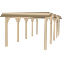 weka Einzelcarport "Leimholz-Flachdach-Carport 615 Gr.1", Holz, 270 cm, naturbelassen von WEKA