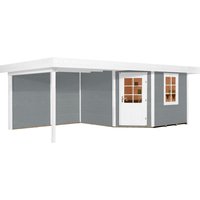 weka Gartenhaus "Designhaus 213 Plus", (Set), mit Anbaudach und Rückwand von WEKA