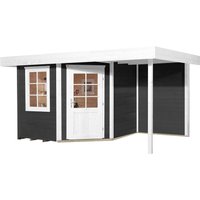 weka Gartenhaus "Designhaus 213 Plus", (Set), mit Anbaudach und Rückwand von WEKA