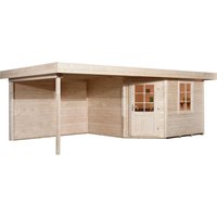 weka Gartenhaus "Designhaus 213 Plus", (Set), mit Anbaudach und Rückwand von WEKA