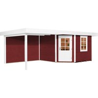 weka Gartenhaus "Designhaus 213 Plus", (Set), mit Anbaudach und Rückwand von WEKA