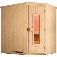 weka Sauna "Element-Ecksauna VARBERG 1", vorgefertigte Elemente, isolierte Holztür von WEKA