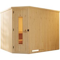 weka Sauna "Element-Ecksauna VARBERG 4", vorgefertigte Elemente, isolierte Holztür von WEKA