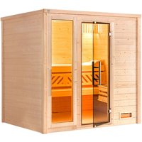 weka Sauna "Massivholzsauna BERGEN 2", Blockbohlen, Fensterelement, moderne Ganzglastür von WEKA