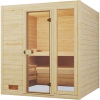 weka Sauna "Massivholzsauna VALIDA 3", Blockbohlen, Fensterelement, moderne Ganzglastür von WEKA