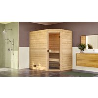 weka Sauna "Massivholzsauna VALIDA Eck 1", Blockbohlen, moderne Ganzglastür von WEKA