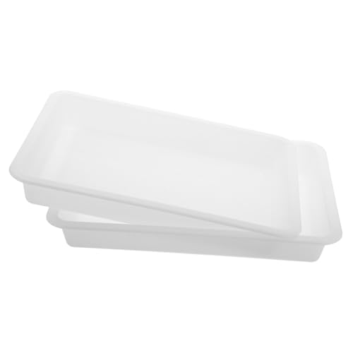 2 Stück Kunststoff Tabletts Multifunktionale Rechteckige Ablagetabletts zum Basteln und Organisieren Stapelbare Servierplatten für Malerei und DIY Projekte für Bad von WEKADRIN