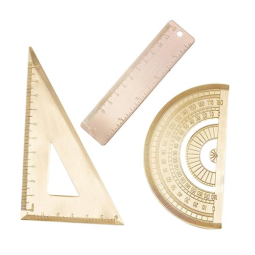 WEKADRIN 1 Satz Dreieck Lineal Set aus Messing Teiliges Zeichnungs Messwerkzeug mit Dicke Langlebiges und Präzises Design für Schule und Büro WEKADRIN 1 Satz Dreieck Lineal Set aus Messing Teiliges Zeichnungs Messwerkzeug mit Dicke Langlebiges und Präzises Design für Schule und Büro von WEKADRIN