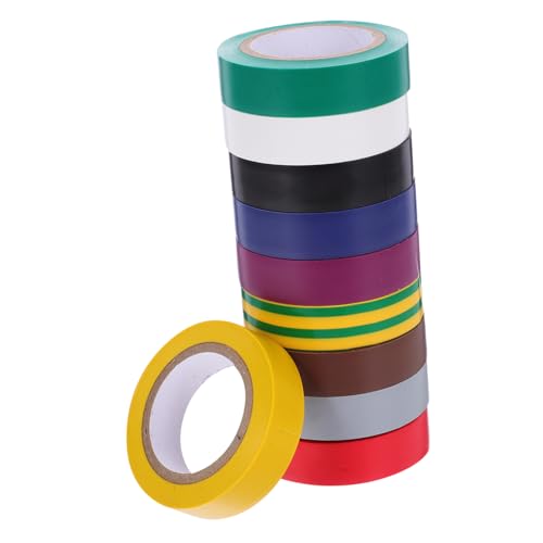 WEKADRIN 10 Rollen Isolierband PVC Elektriker Klebeband Farbige Kabel Isolierung mit Starker Haftung Für Elektrische Fahrzeug und Industrieanwendungen Zur Drahtkennzeichnung und Schutz WEKADRIN 10 Rollen Isolierband PVC Elektriker Klebeband Farbige Kabel Isolierung mit Starker Haftung Für Elektrische Fahrzeug und Industrieanwendungen Zur Drahtkennzeichnung und Schutz von WEKADRIN