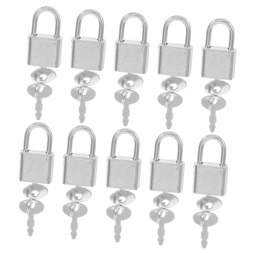 WEKADRIN 10 Stück Mini Vorhängeschloss aus Zinklegierung Kleines Sicherheitsschloss mit Schlüssel Robustes Schrankschloss für Tagebücher Schmuckkästchen Schränke und Gepäck Silberfarben WEKADRIN 10 Stück Mini Vorhängeschloss aus Zinklegierung Kleines Sicherheitsschloss mit Schlüssel Robustes Schrankschloss für Tagebücher Schmuckkästchen Schränke und Gepäck Silberfarben von WEKADRIN
