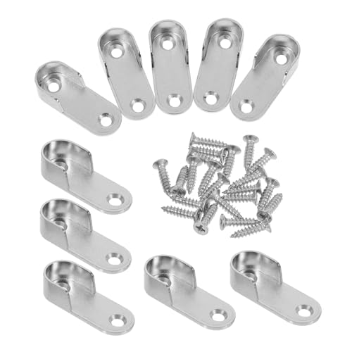 WEKADRIN 10 Stück Teiliges Kleiderstangenhalter aus Verstärktem Zinklegierung Ovale Schrankrohrlager mit Korrosionsbeständiger Elektroplattierung Inklusive Schrauben für Einfache WEKADRIN 10 Stück Teiliges Kleiderstangenhalter aus Verstärktem Zinklegierung Ovale Schrankrohrlager mit Korrosionsbeständiger Elektroplattierung Inklusive Schrauben für Einfache von WEKADRIN