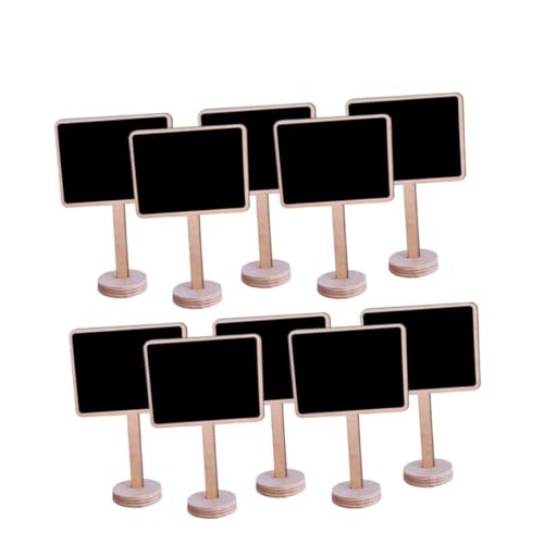 WEKADRIN 10 Stück Teiliges Mini Kreidetafel mit Holzständer Beschreibbare Kleine Tafel für Hochzeit Party Weihnachtsdeko und Tischkarten Leichte Schwarze Staffelei für Namensschilder und von WEKADRIN