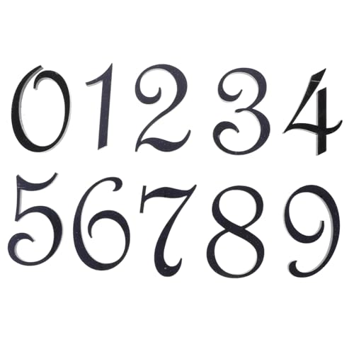 WEKADRIN 10 Stück Teiliges Selbstklebendes Wetterfeste Hausnummern Aufkleber für Briefkasten und Haustür Moderne Zahlen zur Adresskennzeichnung Innen und Außen Lesbar Vielseitig Einsetzbar von WEKADRIN