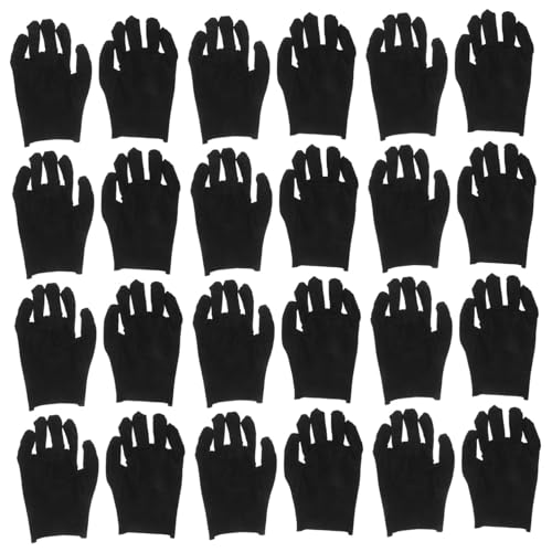 WEKADRIN 12 Paare Baumwollhandschuhe Schwarz Dicke Arbeitshandschuhe Komfortable Schutzhandschuhe für Sichere Hausarbeit Schnittfest und Langlebig für Garten und Handwerk von WEKADRIN