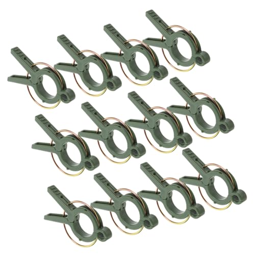 WEKADRIN 12 Stück Teiliges Gartenpflanzenclips aus Robustem Kunststoff Grüne Stützklammern für Tomaten Kletterpflanzen und Rankhilfen zum Befestigen und Stabilisieren von Blumen Gemüse und von WEKADRIN