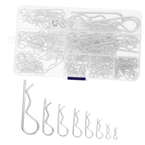 WEKADRIN 125 Stück Teiliges R förmige Sicherungssplinte aus Edelstahl Korrosionsbeständig Einfach zu Montieren Vielseitig Einsetzbar für Maschinenreparatur Rasenmäher und von WEKADRIN