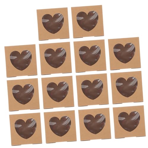 WEKADRIN 14 Stück Teiliges Backboxen mit Transparentem Fenster Dessertverpackungen aus Robustem Kraftpapier als Pastry Packaging Box für Cupcakes Kekse und Gebäck von WEKADRIN