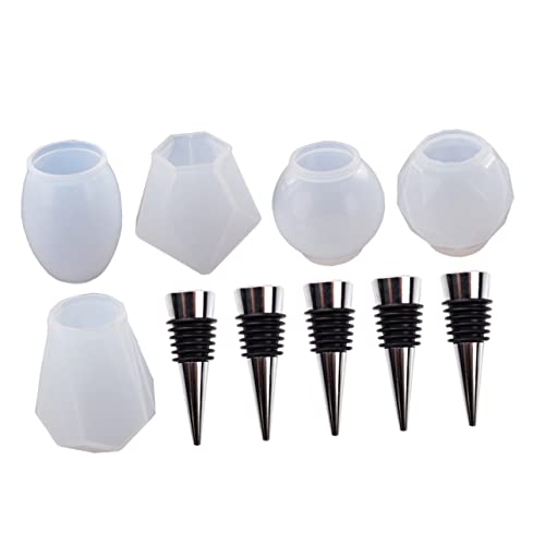 WEKADRIN 1Satz DIY Weinstopper Silikonform Teiliges mit Geometrischen Designs und Dekorativen Möglichkeiten für Kreative Flaschenverschlüsse zu Reinigen und Vielseitig von WEKADRIN