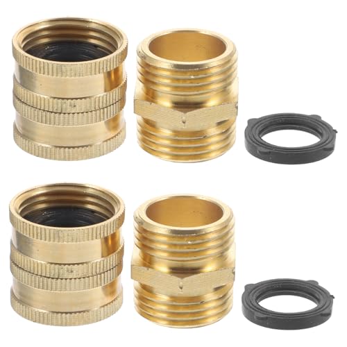 WEKADRIN 2 Paare Gartenschlauch Kupplung aus Messing Hochdruckschlauch Verbinder für Wasserhahn Adapter Schnellverbinder für Waschmaschine und Bewässerungssysteme Langlebig und Einfach zu von WEKADRIN
