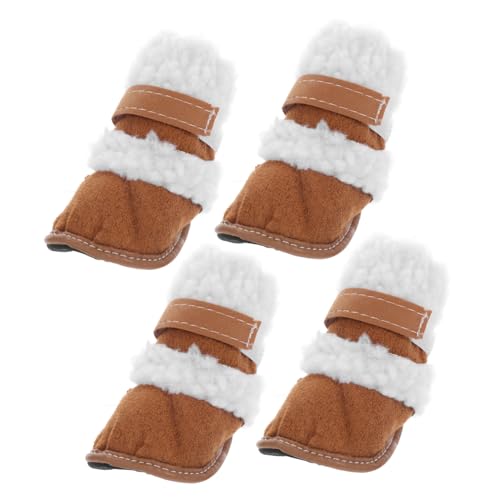 WEKADRIN 2 Paare Hundeschuhe Winter für Kleine Hunde rutschfeste Warme Schneestiefel mit Pfotenschonender Sohle Geeignet für Outdoor Spaziergänge und Haustiersport Einfach Auszuziehen von WEKADRIN