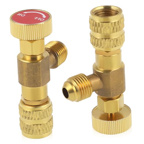 WEKADRIN 2 Stk. Teiliges Kältemittel Füllventil Sicherheitsventil aus Robustem Messing Gerade Kältemittelventil Ersatz für Klimaanlage Einfache Installation Auslaufsicher Präzise WEKADRIN 2 Stk. Teiliges Kältemittel Füllventil Sicherheitsventil aus Robustem Messing Gerade Kältemittelventil Ersatz für Klimaanlage Einfache Installation Auslaufsicher Präzise von WEKADRIN