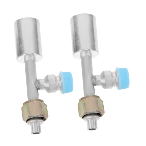 WEKADRIN 2 Stück Abnehmbarer Aluminiumkühlmittelschlauch-adapter mit Druckventil Gerader Anschluss für Auto Lkw-klimaanlagen Präzise Passform Auslaufsicher Schnelle Verbindung für von WEKADRIN