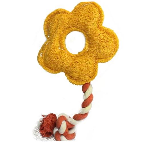 WEKADRIN 2 Stück Blumenförmiges Pet aus Strapazierfähigem Loofah Material Interaktives Kauspielzeug zur Zahnreinigung und Spiel für Hunde und Katzen Geeignet für Zufällige Farbe von WEKADRIN