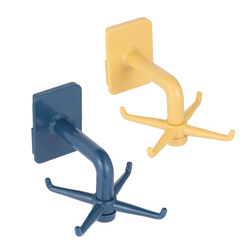 WEKADRIN 2 Stück Drehbare Küchenaufbewahrung für Küchenutensilien und Geschirr Multifunktionale Selbstklebende Haken ohne Bohren Geeignet für Glatte Oberflächen Wie Glas Wand und Fenster von WEKADRIN