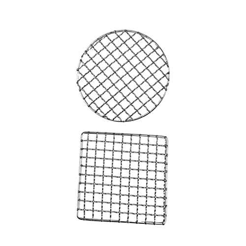 WEKADRIN 2 Stück Edelstahl Bbq Grillrost Teiliges Hitzebeständig Wiederverwendbar Antihaftbeschichtet für Outdoor Grillen Camping Picknick und Gasgrill Geeignet Langlebiges Barbecue von WEKADRIN