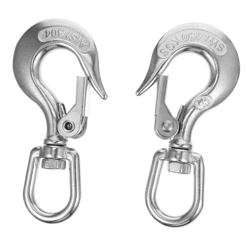 WEKADRIN 2 Stück Edelstahl Cargo Lifting Hook Rutsch Hebehaken mit Drehfunktion Hohe Tragfähigkeit Rostfrei und Mechanisch Poliert für Schweres Anheben und Transport WEKADRIN 2 Stück Edelstahl Cargo Lifting Hook Rutsch Hebehaken mit Drehfunktion Hohe Tragfähigkeit Rostfrei und Mechanisch Poliert für Schweres Anheben und Transport von WEKADRIN