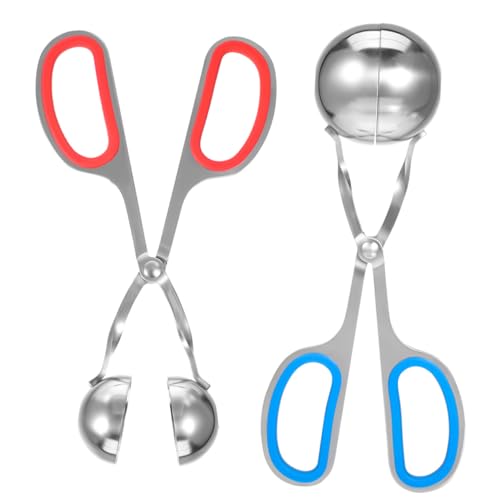 WEKADRIN 2 Stück Fleischbällchenzangen Aus Edelstahl Cake Pop Schaufel Edelstahl Fleischbällchenherstellung Eiscremezange Keksteig Schaufel Manueller Fleischbällchenmacher Aus von WEKADRIN