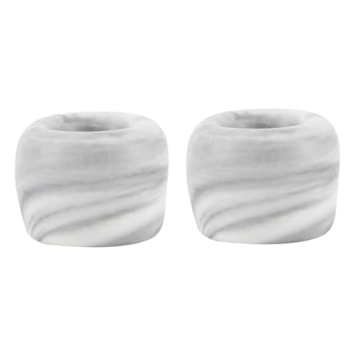 WEKADRIN 2 Stück Keramik Zahnbürstenhalter Marmoroptik Runder Zahnputzbecher Organizer aus Grauem Marmor Keramik Praktischer Ständer für Badezimmer und Küche Hygienische von WEKADRIN