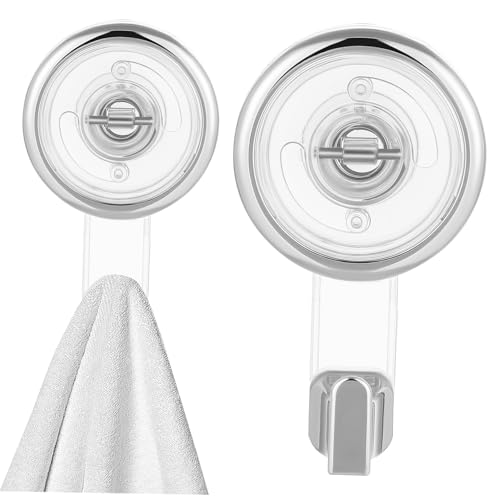 WEKADRIN 2 Stück Klare Drehbare Saugnapf haken ohne Bohren Einsetzbar für Dusche Küche Schlafzimmer Fester Halt Glatten Oberflächen Wiederverwendbar Transparent WEKADRIN 2 Stück Klare Drehbare Saugnapf haken ohne Bohren Einsetzbar für Dusche Küche Schlafzimmer Fester Halt Glatten Oberflächen Wiederverwendbar Transparent von WEKADRIN