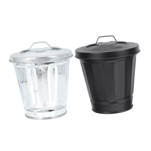 WEKADRIN 2 Stück Mini Desktop Mülleimer mit Deckel aus Verzinktem Metall Kompakt und Leicht Praktischer Aufbewahrungsbehälter für Küche Wohnzimmer und Büro Dekorativer Kleiner Papierkorb WEKADRIN 2 Stück Mini Desktop Mülleimer mit Deckel aus Verzinktem Metall Kompakt und Leicht Praktischer Aufbewahrungsbehälter für Küche Wohnzimmer und Büro Dekorativer Kleiner Papierkorb von WEKADRIN