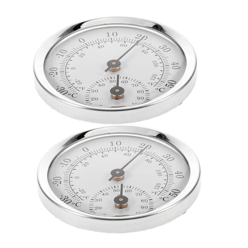 WEKADRIN 2 Stück Mini Hygrometer Thermometer Analog mit Kunststoffabdeckung Präzise Zigarrenfeuchtigkeitsmesser Tragbar kein Strom für Innen und Außen Temperatur Feuchtigkeitsüberwachung von WEKADRIN