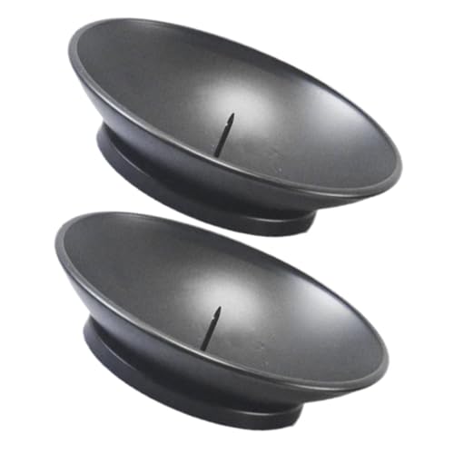 WEKADRIN 2 Stück Multifunktionaler Metall Kerzenhalter mit Pin Rundes Tablett als Stumpenkerzen Halter für Aromatherapie Halloween Weihnachtsdeko Sicherer Stand Stilvolle von WEKADRIN