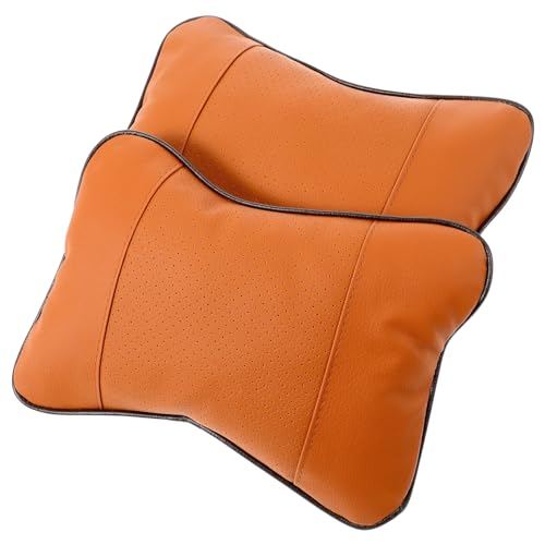 WEKADRIN 2 Stück Teiliges Auto Nackenkissen Nackenstütze Braun Ergonomisch Bequem für Alle Jahreszeiten Schützt Nacken und Kopf Fördert Aufrechte Haltung und Entspannt Muskeln bei Fahrt und von WEKADRIN