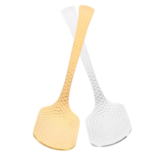 WEKADRIN 2 Stück Teiliges Edelstahl Rührlöffel Ergonomische Multifunktionslöffel für Kaffee Dessert Honig Langlebig Leicht zu Reinigen für Küche und Partygebrauch von WEKADRIN