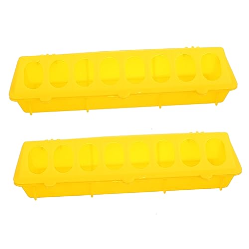 WEKADRIN 2 Stück Teiliges Geflügelfuttertröge Langlebiger Kunststoff Futterbehälter für Hühner Tauben und Kleinvögel Praktische Futter und Wassertränke für Geflügelhaltung Gelb von WEKADRIN