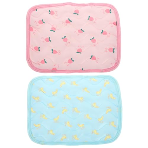 WEKADRIN 2 Stück Teiliges Haustier Kühlkissen S Atmungsaktive Kühlmatte für Kaninchen und Hamster Weiche Sommer Schlafunterlage Schadstofffreies Material Vielseitig für Käfig Sofa Auto und von WEKADRIN