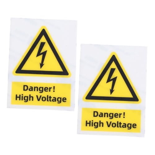 WEKADRIN 2 Stück Teiliges Hochspannungs warnschild Selbstklebend Wetterfest Vinyl Aufkleber Gelbes Dreieck Sicherheitszeichen für Elektroanlagen und Schaltanlagen zur Gefahrenprävention von WEKADRIN