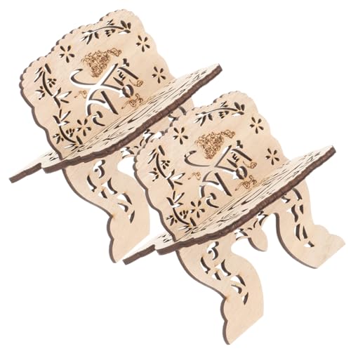 WEKADRIN 2 Stück Teiliges Holz Buchständer Multifunktionaler Leseständer mit Dekorativem Design Praktisch und Stabil als Tischdekoration und Regal Holzhalter für Bücher und Koran von WEKADRIN