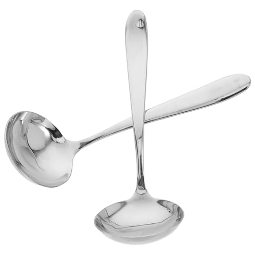WEKADRIN 2 Stück Teiliges Kleine Suppenkellen aus Edelstahl Lange Servierlöffel für Sauce Suppe und Rostfreie Schöpflöffel mit Elegantem Silbernem Finish für Küche und Restaurant WEKADRIN 2 Stück Teiliges Kleine Suppenkellen aus Edelstahl Lange Servierlöffel für Sauce Suppe und Rostfreie Schöpflöffel mit Elegantem Silbernem Finish für Küche und Restaurant von WEKADRIN